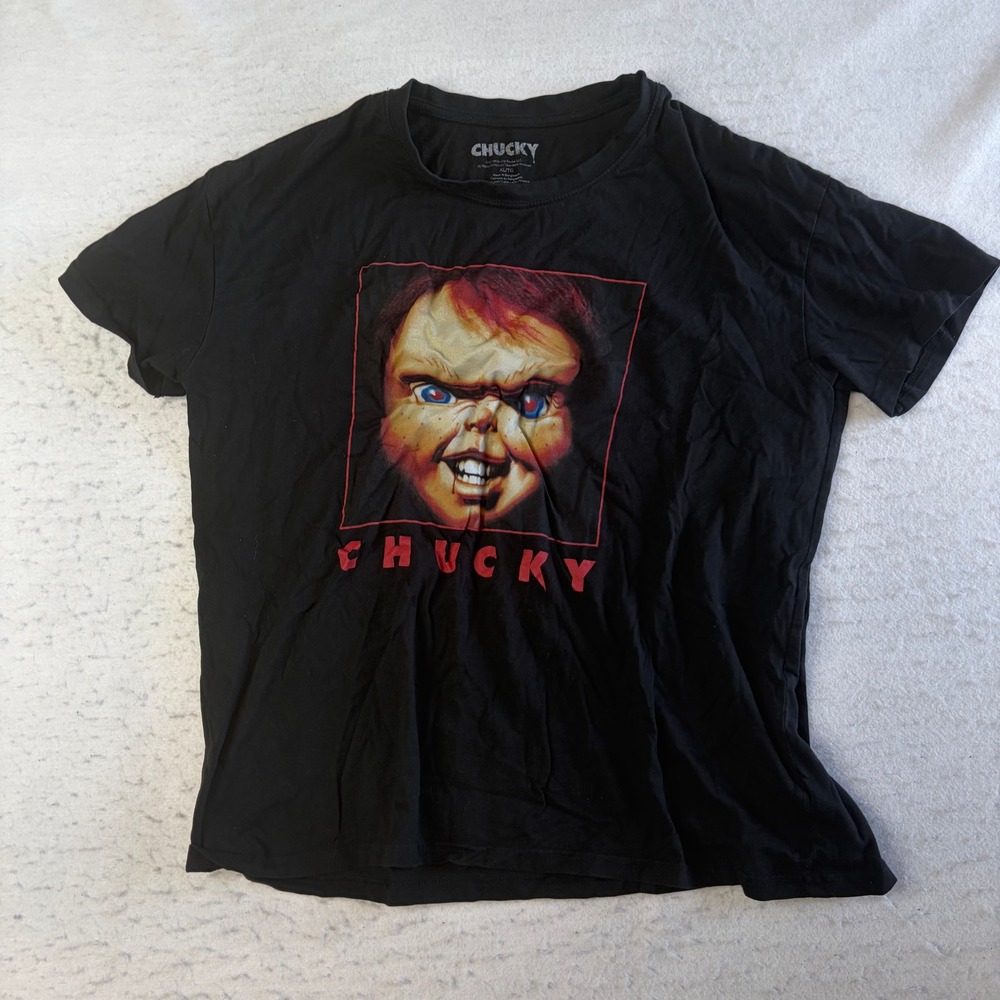 Chucky Graphic T-Shirt Unisex XL Black Horror Movie Short Sleeve Tee